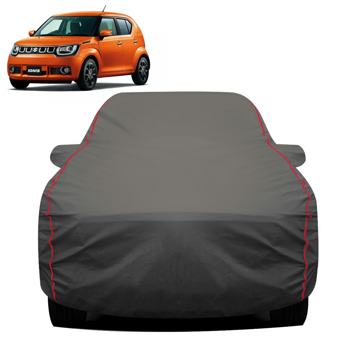 Carzex 2X2 Heavy Duty Red Border Car Body Cover for Maruti Suzuki Ignis